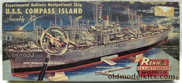 Renwal 1/500 USS Compass Island Experimental Ballistic Navigational Ship, S606-149 plastic model kit